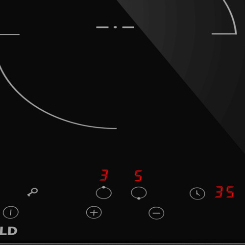 Встраиваемая варочная панель/ Электрическая варочная панель, 30 см, 2 конфорки, сенсорное управление, автоматическое отключение, таймер, черный