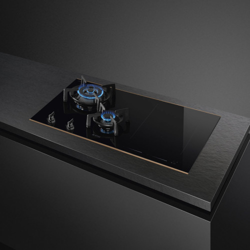 Варочная панель Smeg/ SMEG PM6743RКомбинированная варочная панель газ + индукция, 75 см, стеклокерамика Eclipse, медный профиль, прямой край