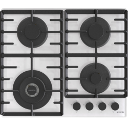 Встраиваемые газовая панели GORENJE/ Газ, 60 × 13 × 52 см, Газ-контроль, чугунные решетки, вок, белый