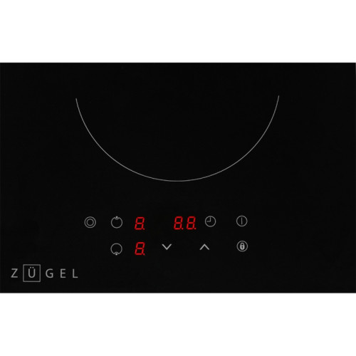 Встраиваемая варочная панель ZUGEL/ Встраиваемая варочная панель ZUGEL, Hi-Light, 30 см, 2 зоны нагрева, сенсорное управление, 9 уровней мощности, зона расширения, таймер, индикация мощности, индикация остаточного тепла, автоотключение, цвет черный