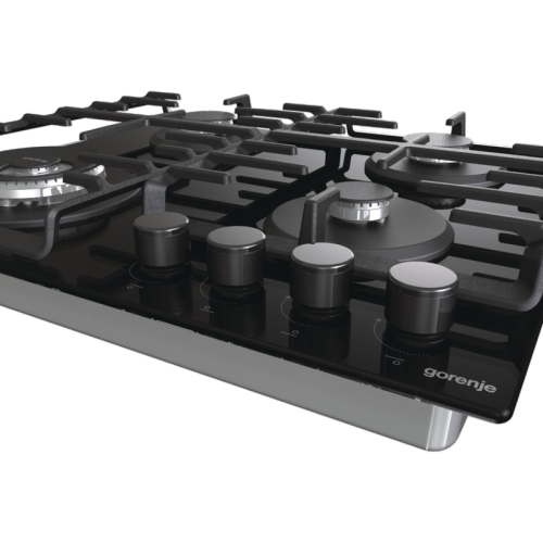 Встраиваемые газовая панели GORENJE/ Встраиваемые газовая панели GORENJE GTW642SYB Газ, 60 ? 13 ? 52 см, Газ-контроль, чугунные решетки, вок, черный
