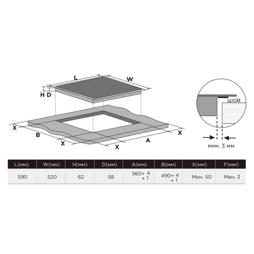 Индукционная варочная поверхность MIDEA/ Индукционная варочная поверхность MIDEA, 60 см, сенсорное/слайдерное управление, Inverter quattro, 2 Flex Zone, Booster, таймер, индикация остаточного тепла, защита от детей, цвет черный