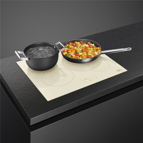 Встраиваемая варочная панель SMEG/ SMEG SI2641DP Индукционная варочная панель, 60 см, прямой край, кремовая