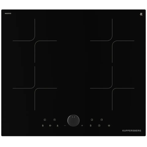 Варочная поверхность Kuppersberg/ Варочная поверхность Kuppersberg, индукция, inverter, High-Tech, 60 см, 4 зоны нагрева, прямой край, 9 уровней мощности, красный дисплей, бустер, Stop and Go, автоматическое отключение, таймер, поддержание тепла, индикато