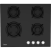 ГАЗ, 60 см, 4 конфорки, черное стекло ГАЗ, 60 см, 4 конфорки, черное стекло