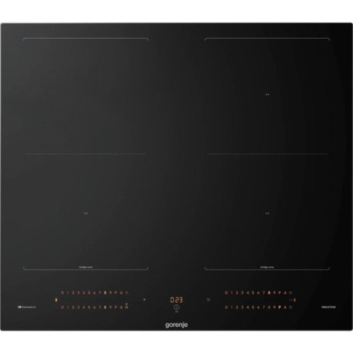 Варочная панель Gorenje/ Варочная панель Gorenje, индукционная, 60 см, 4 конфорки, сенсорное управление, таймер, объединение конфорок Bridge Zone, автораспознавание посуды, PowerBoost, растапливание SoftMelt, сенсоры Iqgrill/iqfry/iqpro, защита от детей, 