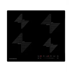 Встраиваемые индукционные панели Kuppersberg/ Индукционная варочная поверхность стеклокерамическая,ширина 60 см, 2 зоны 1,5 кВт(BOOSTER 2 кВт), 2 зоны 2 кВт(BOOSTER 3 кВт),электронное сенсорное управление + слайдер, 5 цифровых дисплев, 9 уровней мощности,