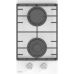 Варочная панель газовая, 30 см, 2 конфорки: экономичная конфорка (0,9 кВт), экспресс-конфорка (2,9 кВт), газ-контроль, электроподжиг, белое высокопрочное закаленное стекло, чугунные решетки, поворотные переключатели, комплект форсунок-переходников на бало