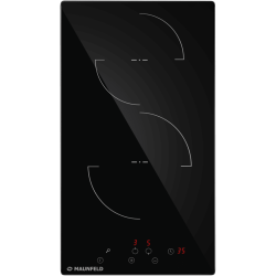 Встраиваемая варочная панель/ Электрическая варочная панель, 30 см, 2 конфорки, сенсорное управление, автоматическое отключение, таймер, черный