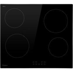 Электрическая варочная панель EVELUX, 4 конфорки, мощность конфорок 1200,1200,1800,1800 Вт, сенсорное управление, индикация остаточного тепла, защитное отключение, таймер, автоматическое отключение, HiLight, 9 уровней мощности, цвет черный