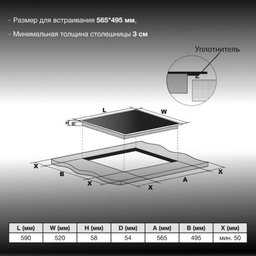 Индукционная варочная поверхность/ Индукционная варочная поверхность Hyundai HHI 6781 BG черный