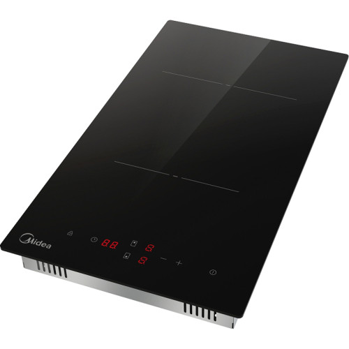 Электрическая варочная поверхность MIDEA/ Электрическая варочная поверхность MIDEA, 30 см, Hi-Light, скошенный передний край, сенсорное управление, 2 зоны нагрева, 9 уровней мощности, таймер, индикация остаточного тепла, защита от детей, цвет черный