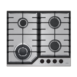Встраиваемая варочная панель Delonghi/ Встраиваемая варочная панель Delonghi, газ, 60 см, 4 конфорки, WOK, автоподжиг, газ-контроль, чугунные решетки, цвет нержавеющая сталь