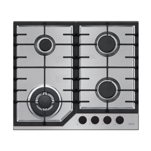Встраиваемая варочная панель Delonghi/ Встраиваемая варочная панель Delonghi, газ, 60 см, 4 конфорки, WOK, автоподжиг, газ-контроль, чугунные решетки, цвет нержавеющая сталь