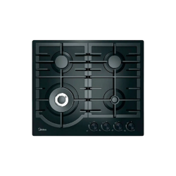 Газовая варочная поверхность Midea/ MDK/Газовая варочная поверхность,закаленное стекло, ширина 60 см, 4 газовые конфорки, 1 конфорка повышенной мощности WOK (4 кВт), фронтальные поворотные регуляторы, электроподжиг, газ-контроль каждой конфорки, чугунные 