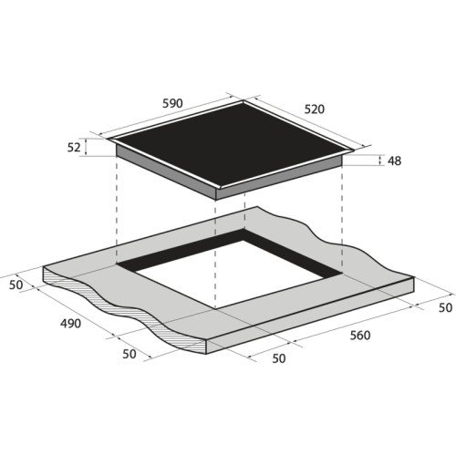 Встраиваемая варочная панель ZUGEL/ Встраиваемая варочная панель ZUGEL, Hi-Light, 60 см, 4 зоны нагрева, сенсорное управление, 9 уровней мощности, индикация мощности, индикация остаточного тепла, таймер, автоотключение, цвет черный