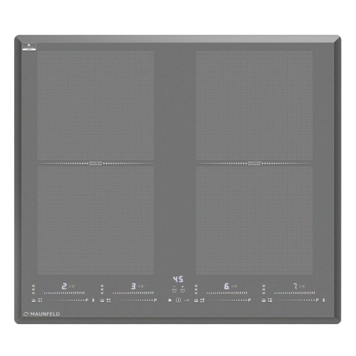 Встраиваемые индукционные панели MAUNFELD/ Индукционная, 60 см, Управление: слайдерное, сенсорное, Flex Zone и Booster, Таймер, Быстрый нагрев, стеклокерамика, серый