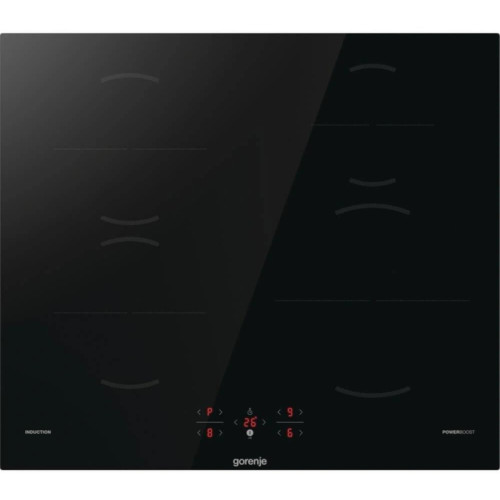 Индукционная варочная панель GORENJE/ Независимая индукционная варочная панель, 4 конфорки, стеклокерамика, сенсорная панель управления, PowerBoost, Распознование посуды, без рамки, блокировка от детей, автоблокировка, цвет черный