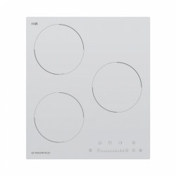 Встраиваемые индукционные панели MAUNFELD/ Варочная панель индукционная ,45 см, 3 конфорки, сенсорное управление, таймер, автоматическое выключение, бустер, индикатор остаточного тепла, индикация степени нагрева, блокировка панели, белый цвет