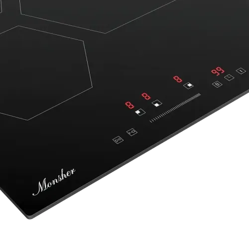 Варочная поверхность MONSHER/ Варочная поверхность MONSHER, 45 см, индукция, High-Tech, inverter, 9 уровней мощности, бустер, Stop and Go, автоматическое отключение, таймер, индикатор остаточного тепла, сенсорное/слайдерное управление, цвет черный