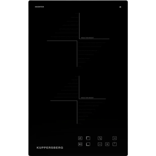 Индукционная домино Kuppersberg/ Индукционная варочная поверхность Kuppersberg, домино, коллекция High-Tech, 30 см, прямые края, 9 уровней мощности, инвертер, бустер, блокировка управления, Stop and Go, таймер, автоматическое отключение, сенсорное управле