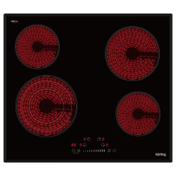 Электрическая варочная панель Korting/ Электрическая варочная панель Korting, скошенный край, HiLight, 4 конфорки, 9 уровней мощности, сенсорное управление, блокировка управления,таймер, автоматическое выключение, индикация остаточного тепла, цвет черный
