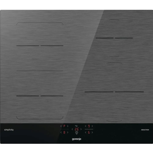 Встраиваемая варочная панель GORENJE/ Встраиваемая варочная панель GORENJE, индукционная, 60 см, Линия Gorenje Simplicity Collection 2.1, без рамки, 4 конфорки, сенсорное управление, таймер, Bridge, PowerBoost, блокировка от детей, цвет черный