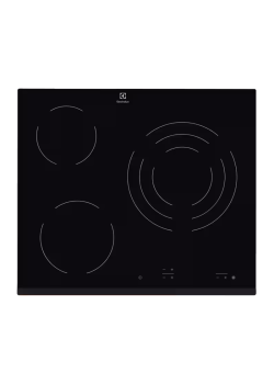 Встраиваемые электрические панели ELECTROLUX/ Электрическая,  59x52 см, стеклокерамика, 3 конфорки, сенсорное управление, независимая, черная