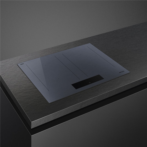 Встраиваемая варочная панель SMEG/ Вид: Индукционная, Коллекция: Linea, Цвет: серый, Материал панели конфорок: Стеклокерамика, Особенности дизайна: Прямой край, Ширина, см: 60, Элементы управления: Сенсорные, Общее количество конфорок: 4