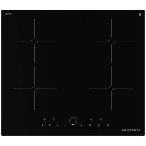 Варочная поверхность Kuppersberg/ Варочная поверхность Kuppersberg, индукция, inverter, High-Tech, 60 см, 4 зоны нагрева, прямой край, 9 уровней мощности, красный дисплей, бустер, Stop and Go, автоматическое отключение, таймер, поддержание тепла, индикато