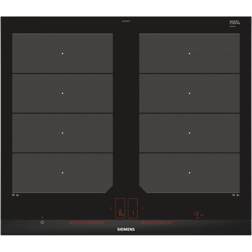 Встраиваемая электрическая варочная панель Siemens/ Индукционная,  5.1 x 59.2 x 52.2 см, индукция, таймер, черный, сенсорное управление, скошенный край
