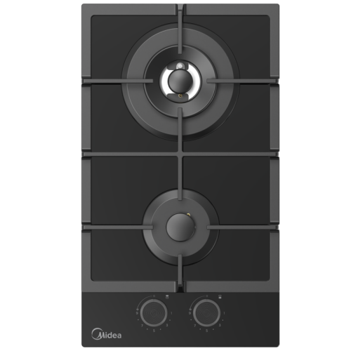 Газовая варочная панель MIDEA/ MDK/Газовая варочная панель MIDEA, 30 см, WOK-конфорка, чугунные решетки, автоподжиг, газконтроль, адаптер для кофе, цвет черный