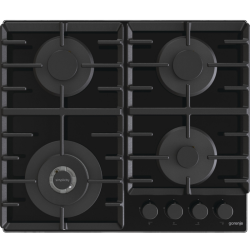 Встраиваемые газовая панели GORENJE/ Встраиваемые газовая панели GORENJE GTW642SYB Газ, 60 ? 13 ? 52 см, Газ-контроль, чугунные решетки, вок, черный