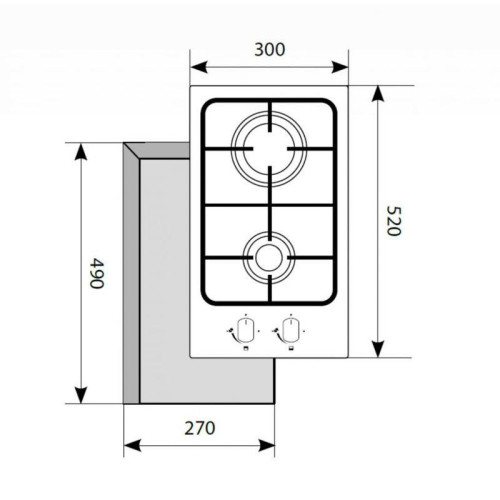 Газовая варочная поверхность/ Газовая варочная поверхность Lex GVS 320 IX нержавеющая сталь