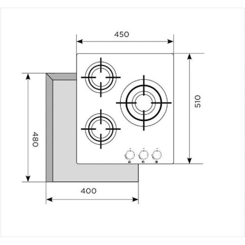 Газовая варочная поверхность/ Газовая варочная поверхность Lex GVG 430 BL черный