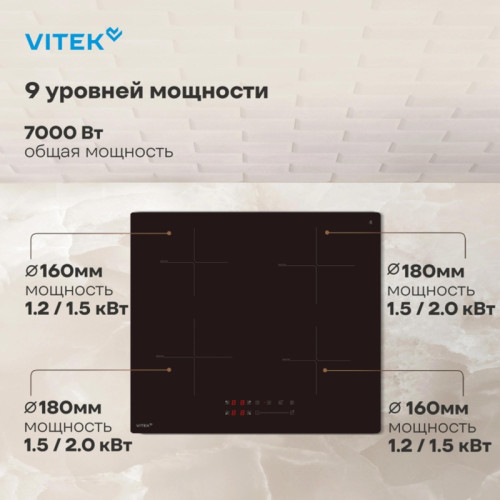Индукционная варочная поверхность/ Индукционная варочная поверхность Vitek VHI6410 черный