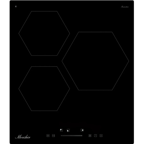 Варочная поверхность MONSHER/ Варочная поверхность MONSHER, 45 см, индукция, High-Tech, inverter, 9 уровней мощности, бустер, Stop and Go, автоматическое отключение, таймер, индикатор остаточного тепла, сенсорное/слайдерное управление, цвет черный