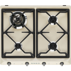 Встраиваемые газовые панели SMEG/ Газ,  Victoria, газовая варочная панель, 60 см, кремовая
