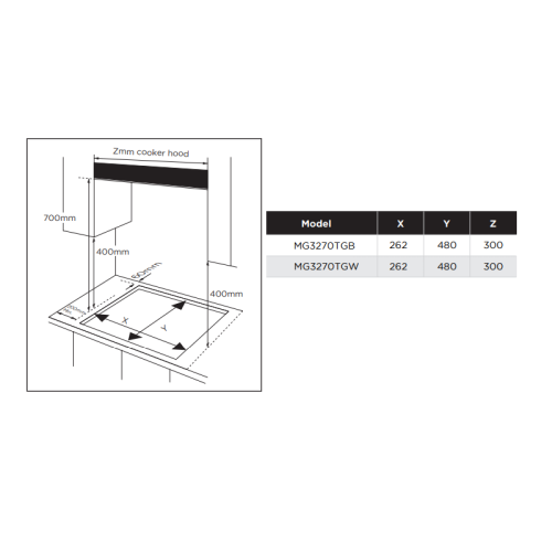 Газовая варочная панель MIDEA/ MDK/Газовая варочная панель MIDEA, 30 см, WOK-конфорка, чугунные решетки, автоподжиг, газконтроль, адаптер для кофе, цвет черный