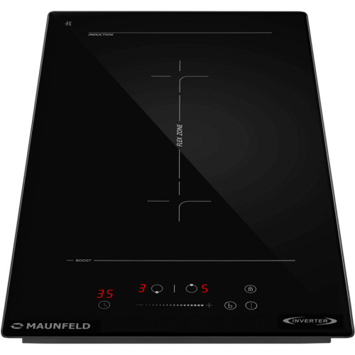 Индукционная варочная панель MAUNFELD/ Индукционная варочная панель MAUNFELD, домино, 30 см, сенсорное управление, таймер, FLEX зона, автоматическое выключение, бустер, блокировка панели, черный цвет