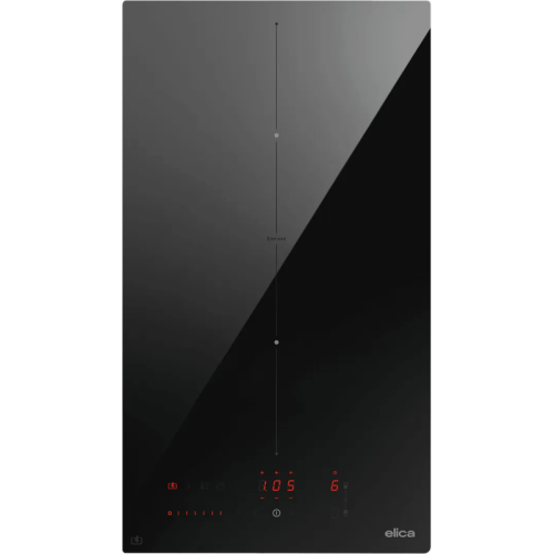 Индукционная варочная панель ELICA, 30 см, 2 зоны нагрева, таймер, пауза, подогрев, слайдерное управление, 9 уровней мощности, Booster, функция Bridge, Multi Connection, цвет черный