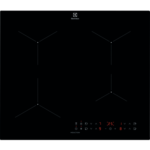 Встраиваемые индукционные панели ELECTROLUX/ индукционная варочная поверхность на 4 конфорки, cтеклокерамика, мощность: 3650 Вт, независимая установка, размеры (ШхГ): 59x52 см