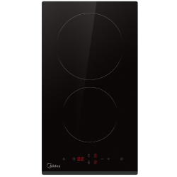 Электрическая варочная поверхность Midea/ MDK/Электрическая варочная поверхность Midea, 30 см, 2 зоны нагрева Hi-Light, сенсорное управление, 9 уровней мощности, таймер, индикация остаточного тепла,защита от детей, цвет черный