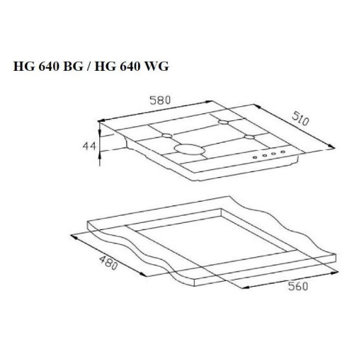 Газовая варочная поверхность/ Газовая варочная поверхность Weissgauff HG 640 BG черный
