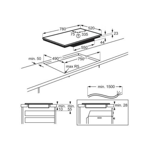 Индукционная варочная поверхность/ Индукционная варочная поверхность Electrolux EIV83443CT черный