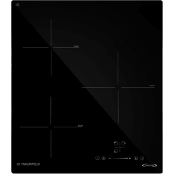 Встраиваемая варочная панель/ Индукционная варочная панель MAUNFELD, 45 см, 3 конфорки, мощность конфорок 1500, 2100, 2600 Вт, сенсорное управление, таймер, автоматическое выключение, бустер, блокировка панели, черный цвет