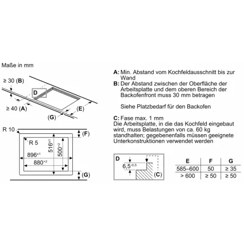 Встраиваемая варочная поверхность NEFF/ Без TwistPad  (Аксессуар заказывается отдельно), индукционная, 892х512 мм; сенсорное управление  (+ магнитный круговой переключатель), 5 конфорок, автоматика закипания, таймер, индикатор остаточного тепла, блокировк