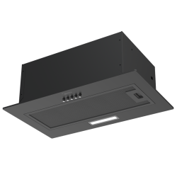 Встраиваемая вытяжка MIDEA/ Встраиваемая вытяжка MIDEA, ширина 52 см, кнопочное управление, LED освещение, 3 скорости, максимальная производительность 400 м3/ч, режим рециркуляции, угольный фильтр в комплекте, уровень шума 65 дБ, цвет черный
