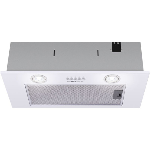 ВЫТЯЖКА HOMSair Camelia Power 60RD White/ полновстраиваемая, механическое управление, 3 скорости, 850 м3/ч, до 20 м2, LED-освещение, 60 см, белый
