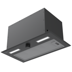 Встраиваемая вытяжка MIDEA/ MDK/Встраиваемая вытяжка MIDEA, ширина 52 см, механическое управление, LED освещение, 3 скорости, максимальная производительность 1150 м3/ч, режим рециркуляции, угольный фильтр в комплекте, уровень шума 72 дБ, цвет черный